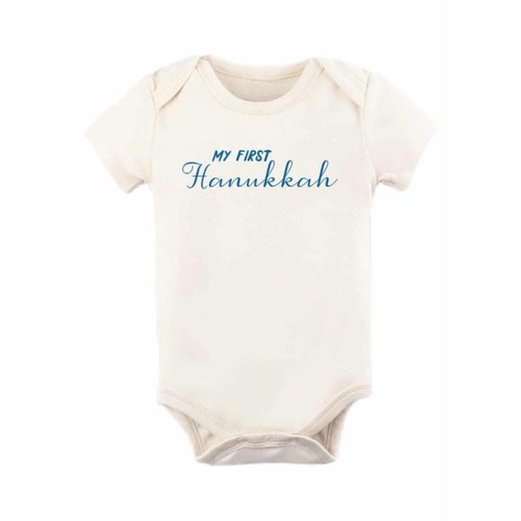 SALE - Baby Organic Cotton Bodysuit - My 1st Hanukkah - Picture 1 of 3